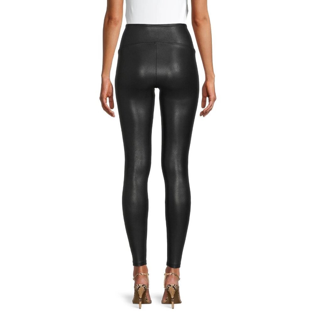 Time and Tru Women's Faux Leather Leggings, Full Length, Size XXXL (22), Black - Picture 2 of 5